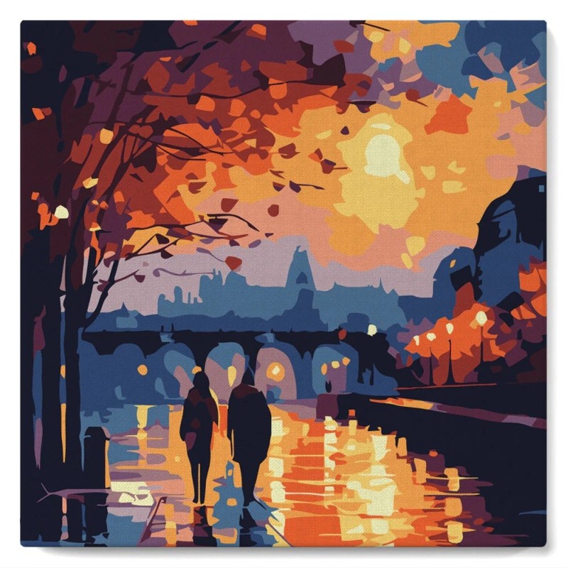Peinture par numéros - Nuit Romantique - 20x20cm - Figured'Art