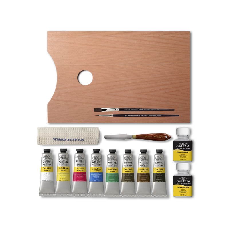 Coffret bois Winsor & Newton peinture acrylique Galeria