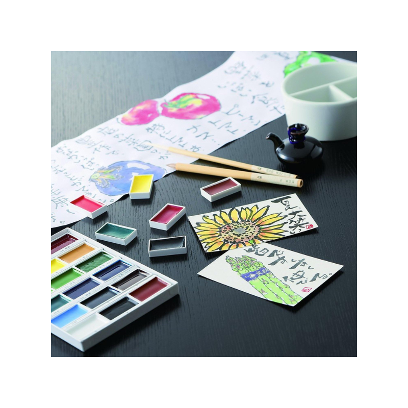 12 godets aquarelle Kuretake Gansai Tambi