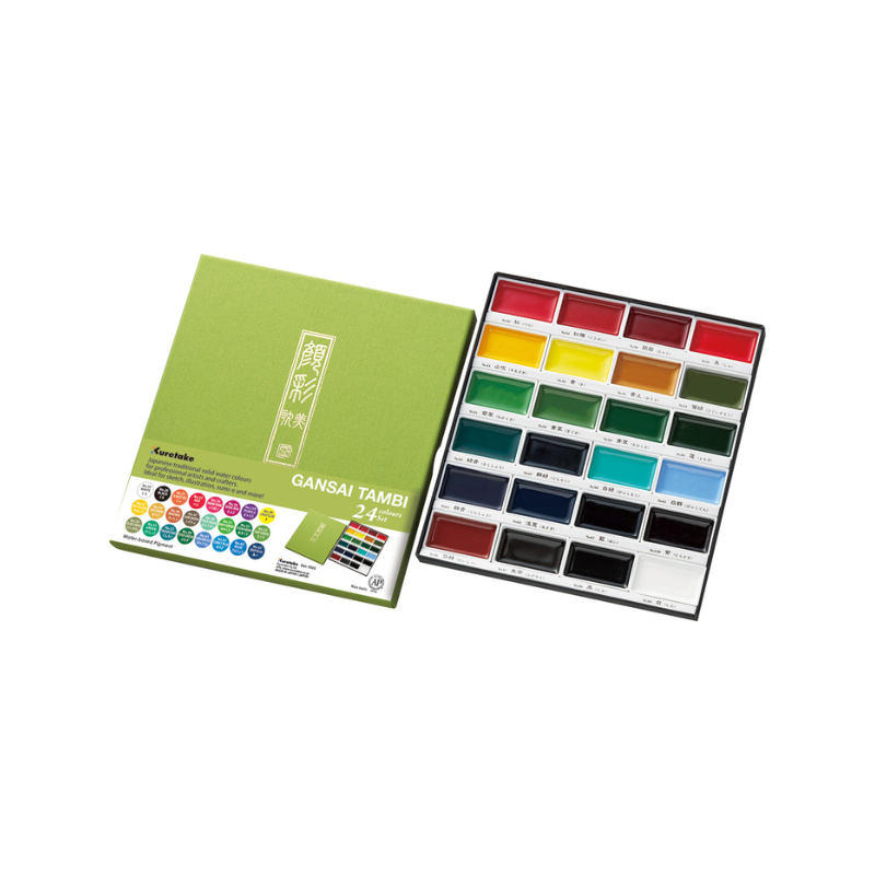 24 godets aquarelle japonaise Kuretake Gansai Tambi