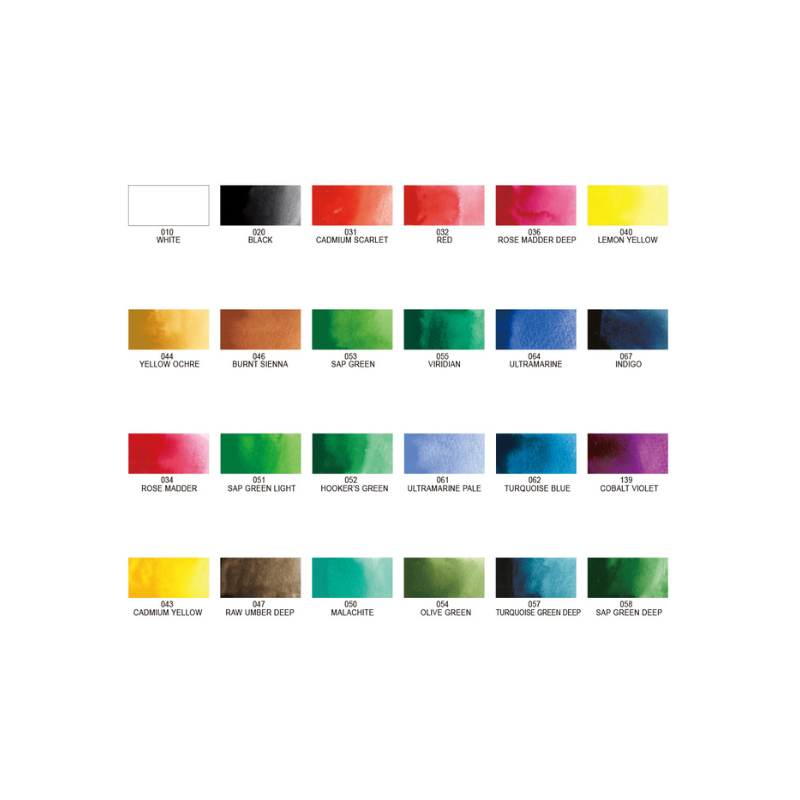 Nuancier 24 godets aquarelle Gansai Tambi Kuretake 