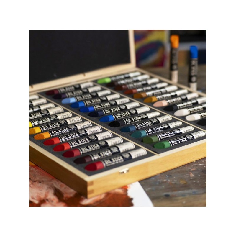 Coffret bois Oil stick Sennelier