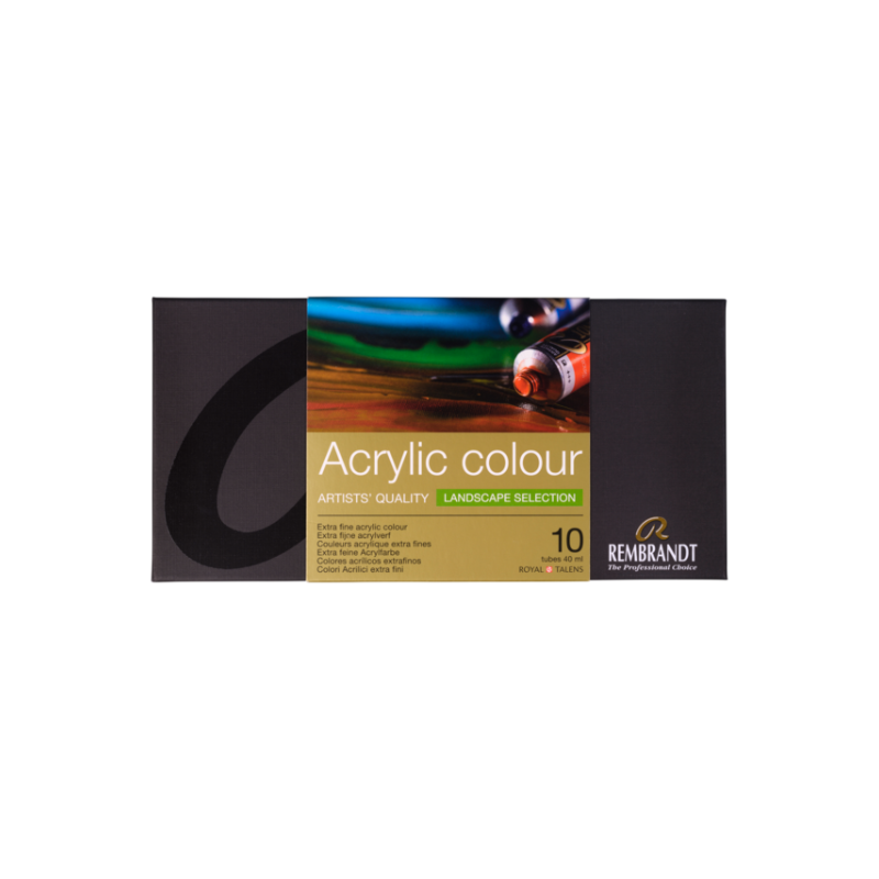 Boîte de 10 tubes de peinture acrylique extra fine Rembrandt - Paysage