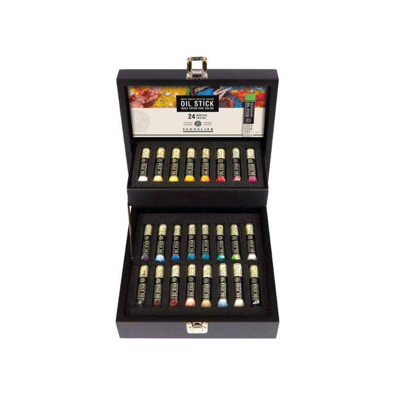 Coffret en bois de 24 mini Oil Stick - Sennelier