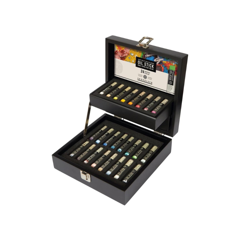 Coffret bois 24 mini Oil Stick - Sennelier