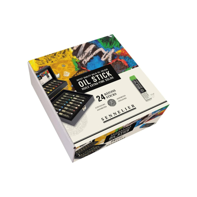 Coffret en bois Sennelier 24 mini Oil Stick