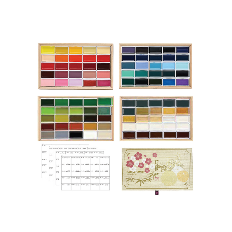 Coffret Kuretake 100 godets aquarelle japonaise Gansai