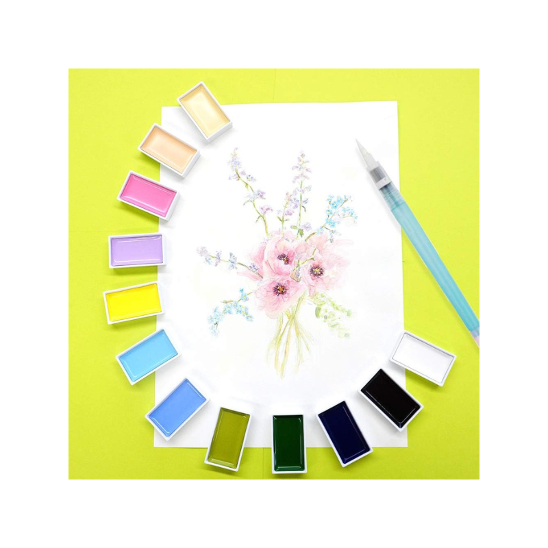Set de 48 godets aquarelle Kuretake Gansai Tambi