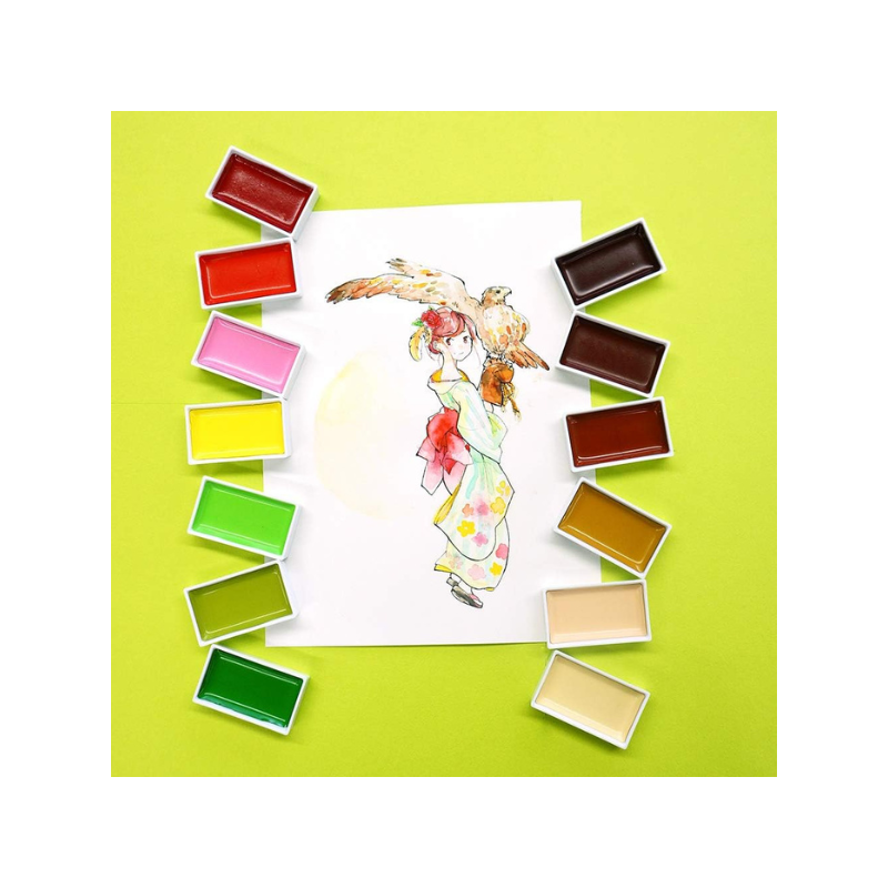 Boite de 48 godets aquarelle Gansai Tambi Kuretake