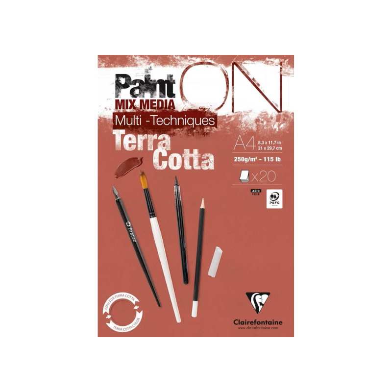 Bloc multi-technique Paint'On - Terra cotta - Clairefontaine