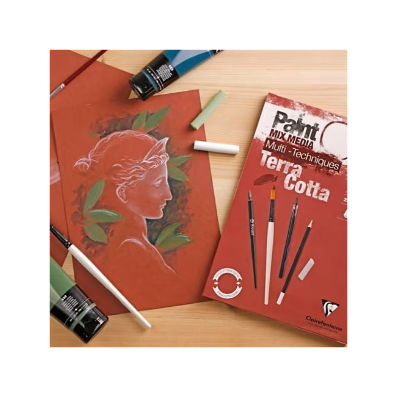 Bloc dessin texturé 250g/m² Paint'On - Terra cotta - Clairefontaine