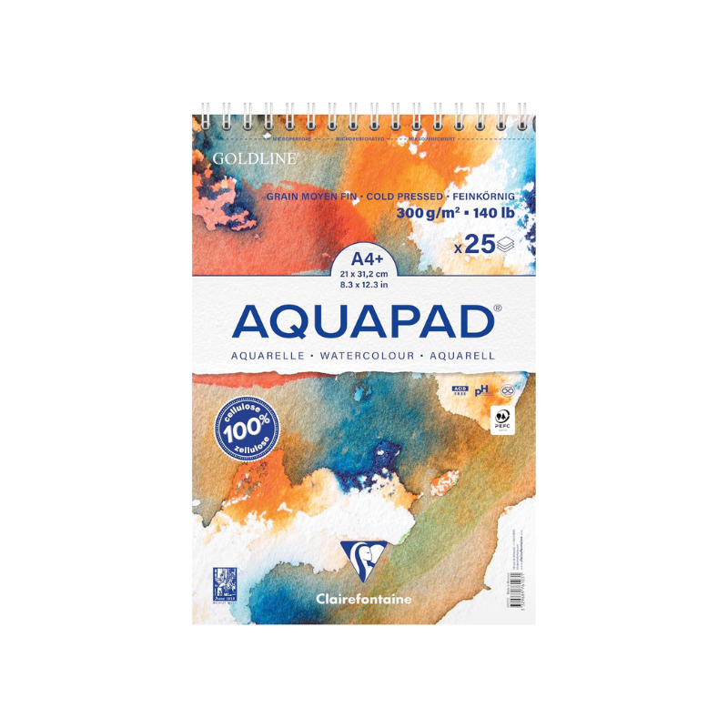 Bloc aquarelle Aquapad A4 - Spiral - Clairefontaine