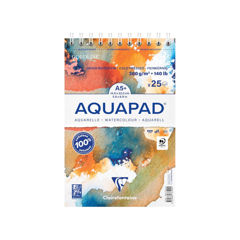 Bloc aquarelle Aquapad A5 - Spiral - Clairefontaine