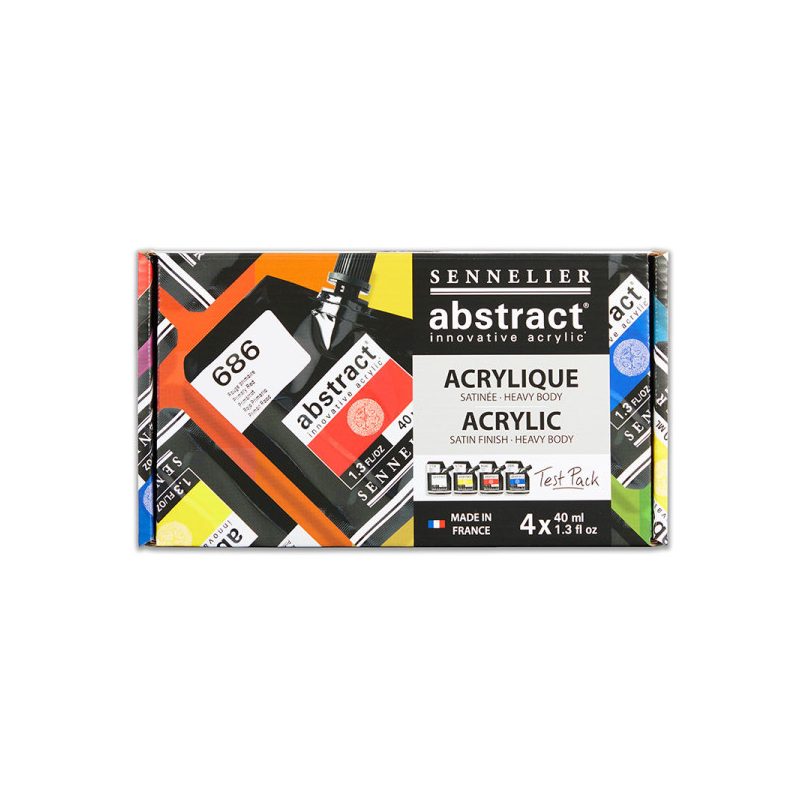 Test pack acrylique Sennelier Abstract satiné heavy body 4 tubes 40ml