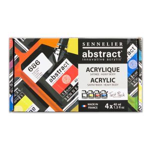 Test pack acrylique Sennelier Abstract satiné heavy body 4 tubes 40ml
