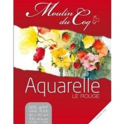Maxi bloc Le rouge -100 feuilles aquarlle 30x40 - Hahnemühle 