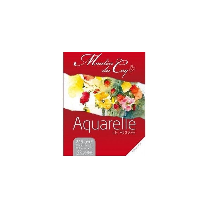 Maxi bloc Le rouge -100 feuilles aquarlle 30x40 - Hahnemühle 