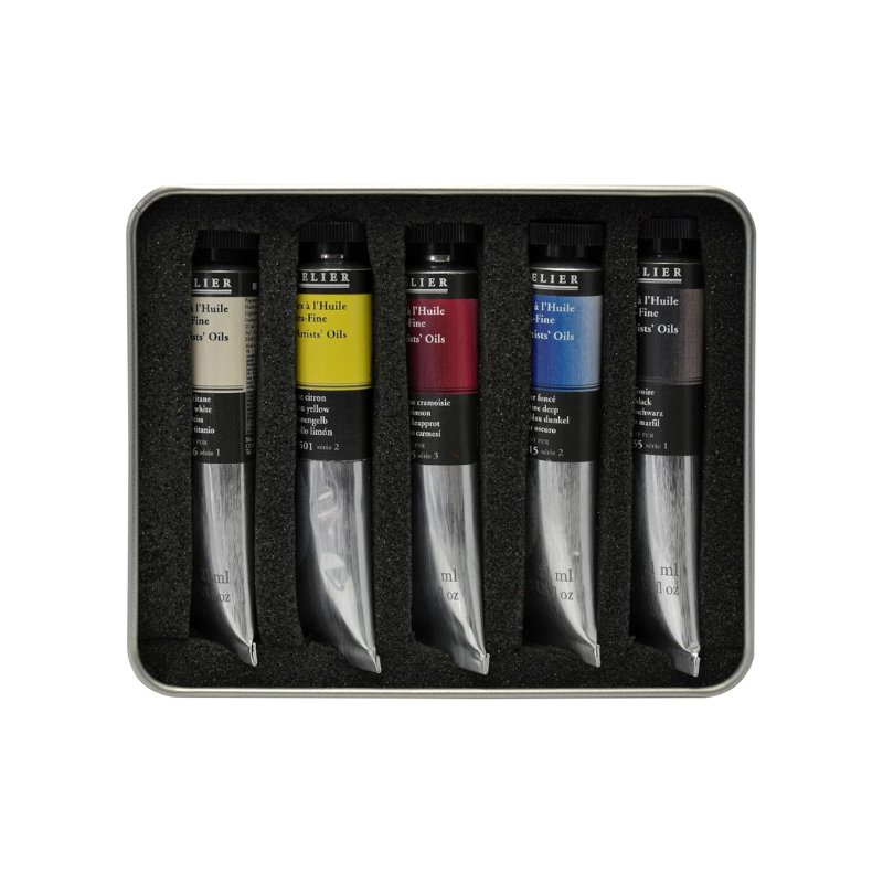 Boite 5 tubes 21ml huile extra-fine Sennelier
