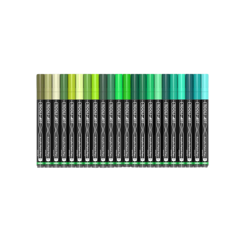 Set 22 marqueurs acrylique 0.7 mm - Vert - Tooli-Art