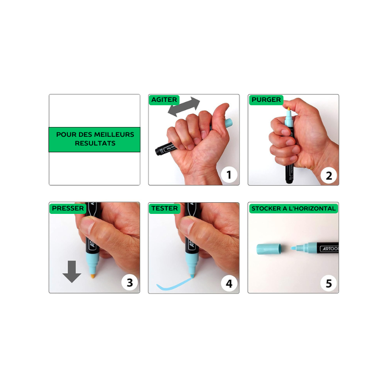 Set Tooli-Art - 22 marqueurs acrylique 0.7 mm - Vert