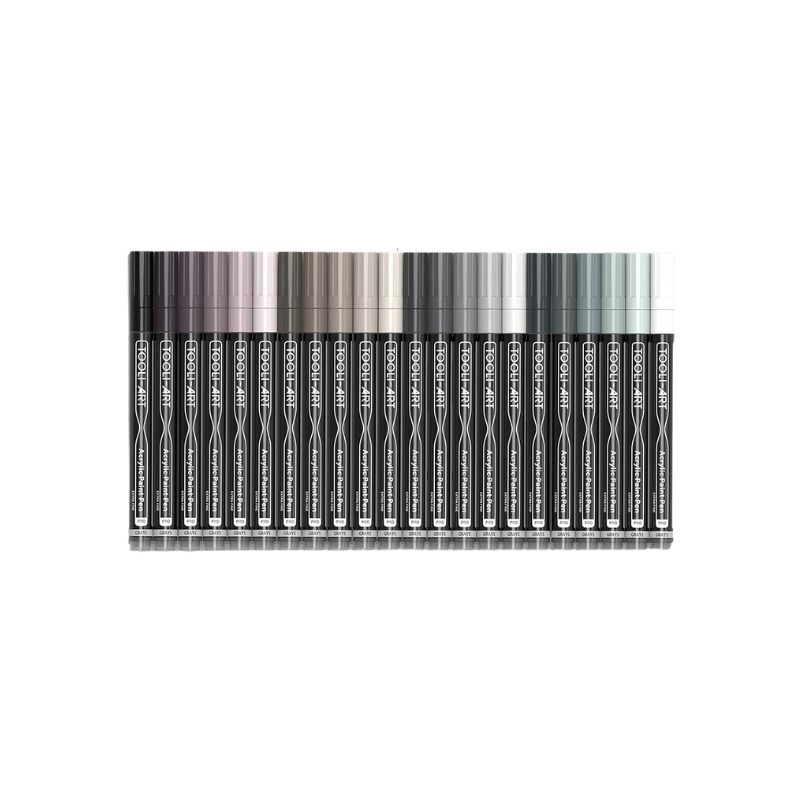 Assortiment 22 marqueurs acrylique 0.7 mm - Gris - Tooli-Art