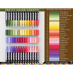 Set Fleurs sauvages - Tooli-Art - 28 marqueurs acrylique 0.7 mm