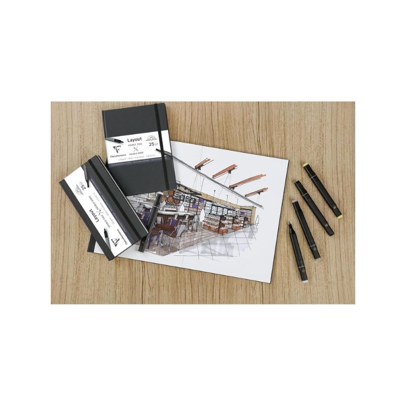 Carnet Layout double-face opaque pour feutres et encres - Clairefontaine