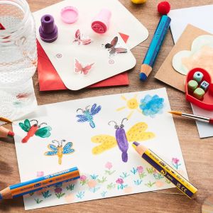 Lot de 5 crayons WooDY Duo - avec taille-crayon - Stabilo