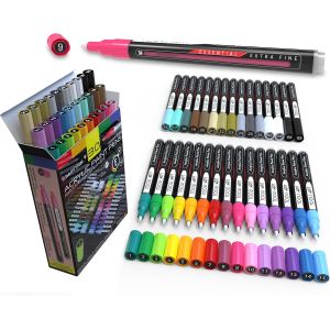 Set 30 marqueurs acrylique 0.7 mm - Essentiel - Tooli-Art