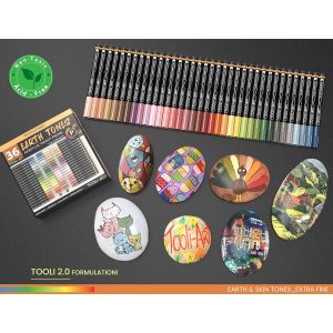 Set 36 marqueurs acrylique Tool art, couleurs terre et nature