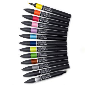 Assortiment de 12 promarkers + blender offert - Set n°1 Winsor & Newton