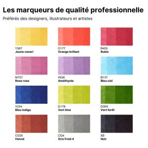 Nuancier set n°1 - Set de 12 promarkers + blender offert Winsor & Newton