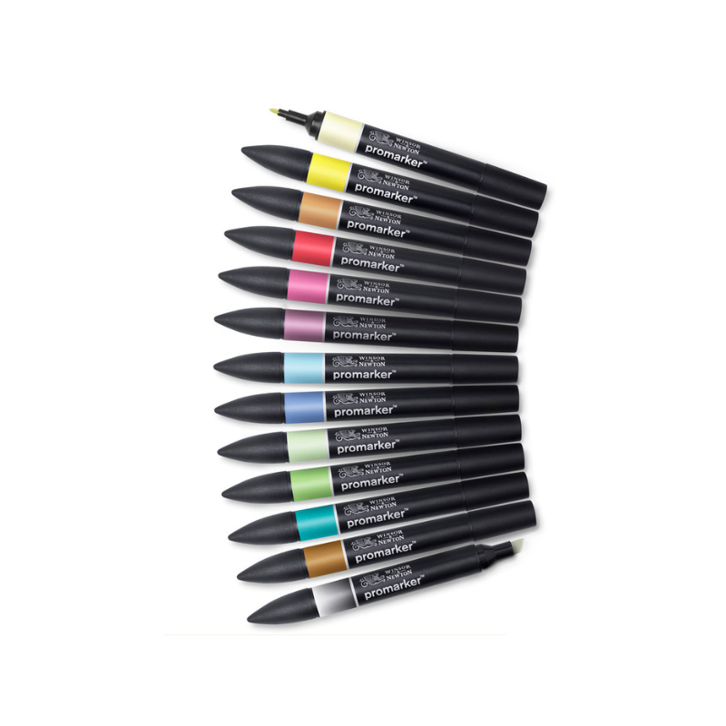 Assortiment 12 promarkers + blender offert- Set n°2 Winsor & Newton