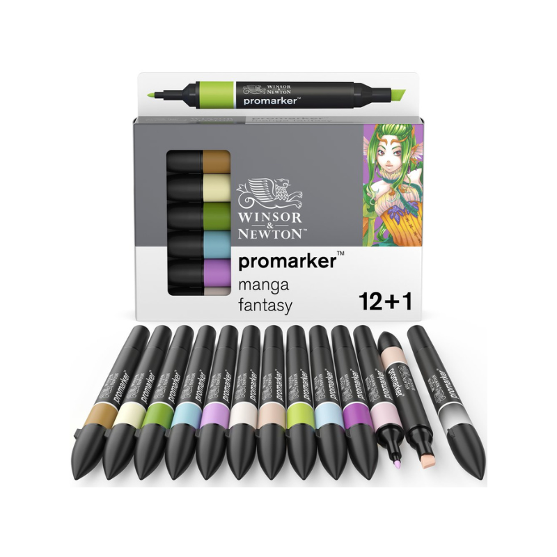 Set de 12 promarkers + blender offert - Manga Fantasy Winsor & Newton