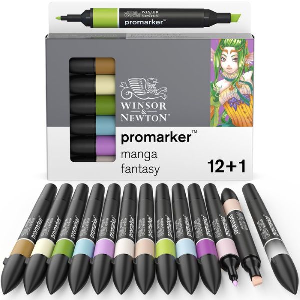 Set de 12 promarkers + blender offert - Manga Fantasy Winsor & Newton