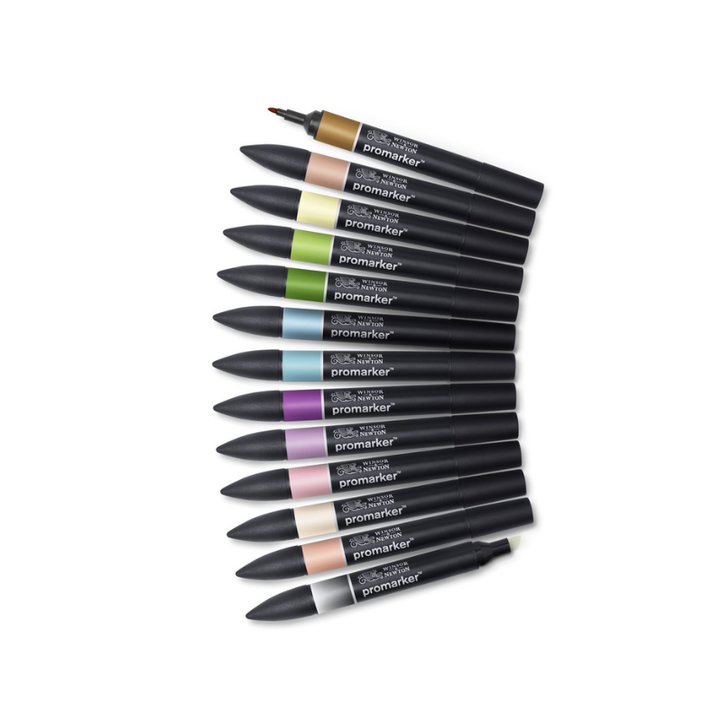Assortiment Winsor & Newton - 12 promarkers + blender offert - Manga Fantasy