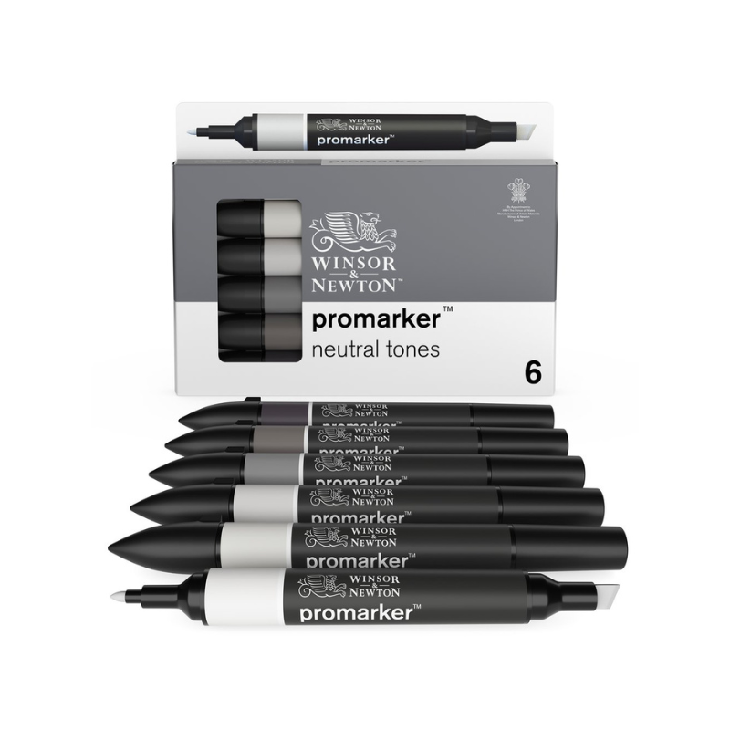 Set de 6 promarkers tons neutres Winsor & Newton