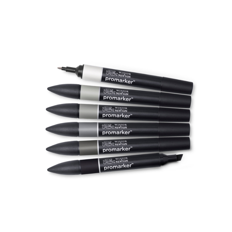 Assortiment de 6 promarkers tons neutres Winsor & Newton