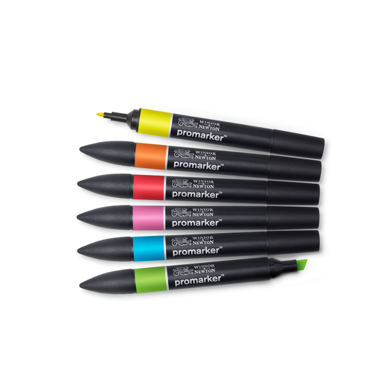 Assortiment de 6 promarkers tons vibrants Winsor & Newton