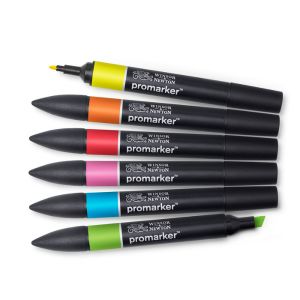 Assortiment de 6 promarkers tons vibrants Winsor & Newton