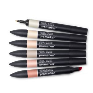 Assortiment de 6 promarkers tons chair n°1 WINSOR & NEWTON