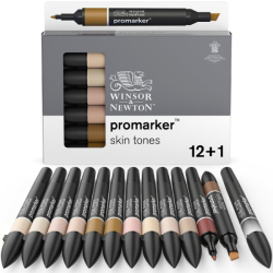 Set de 12 promarkers + blender offert- Tons de chair Nuancier WINSOR & NEWTON
