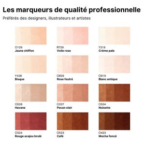 Nuancier WINSOR & NEWTON 12 promarkers + blender offert- Tons de chair