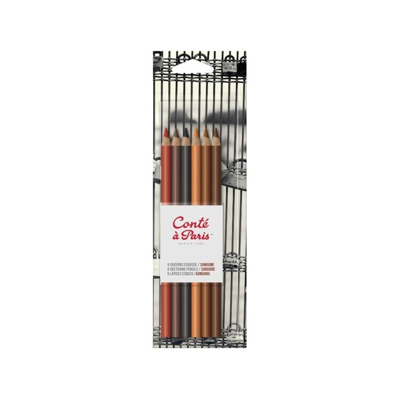 Set de 6 crayons esquisse sanguine – Conté