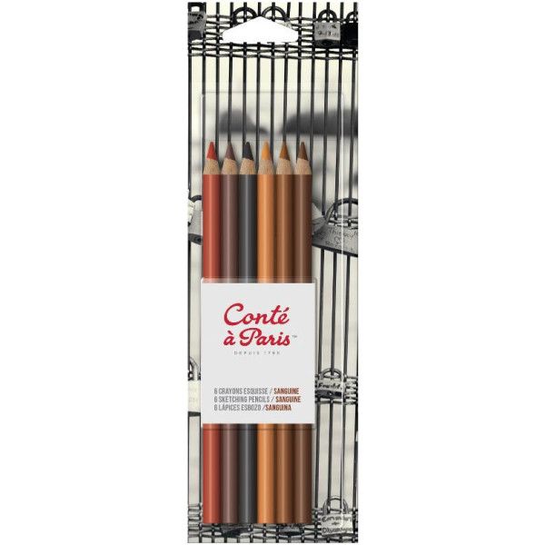 Set de 6 crayons esquisse sanguine – Conté