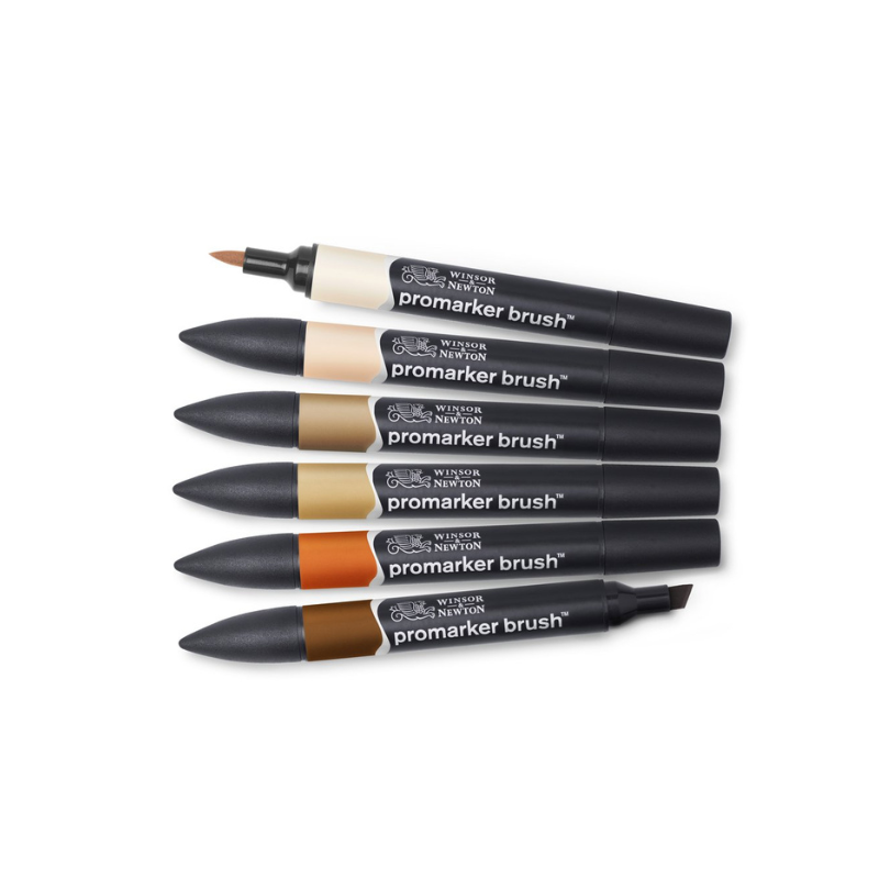Assortiment de 6 Brushmarker - Tons chair - Winsor & Newton