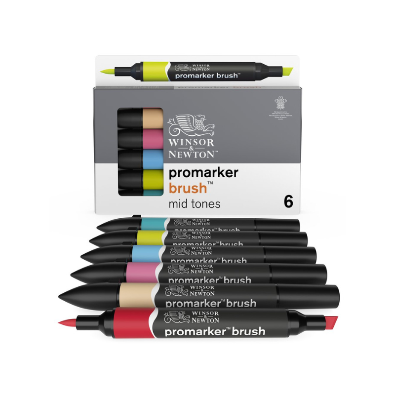 Set de 6 brushmarkers couleurs de tons moyens
