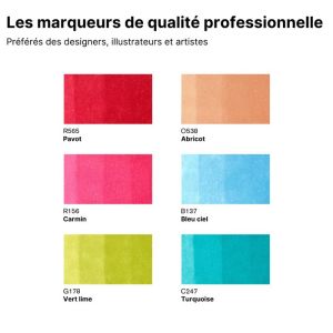 Nuancier 6 brushmarkers couleurs de tons moyens
