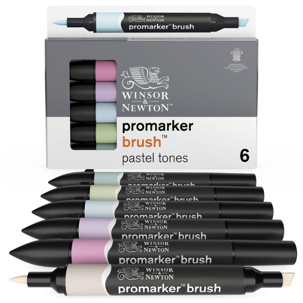 Boite de 6 brushmarkers couleurs de tons pastels