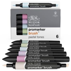 Set de 6 brushmarkers couleurs de tons pastels